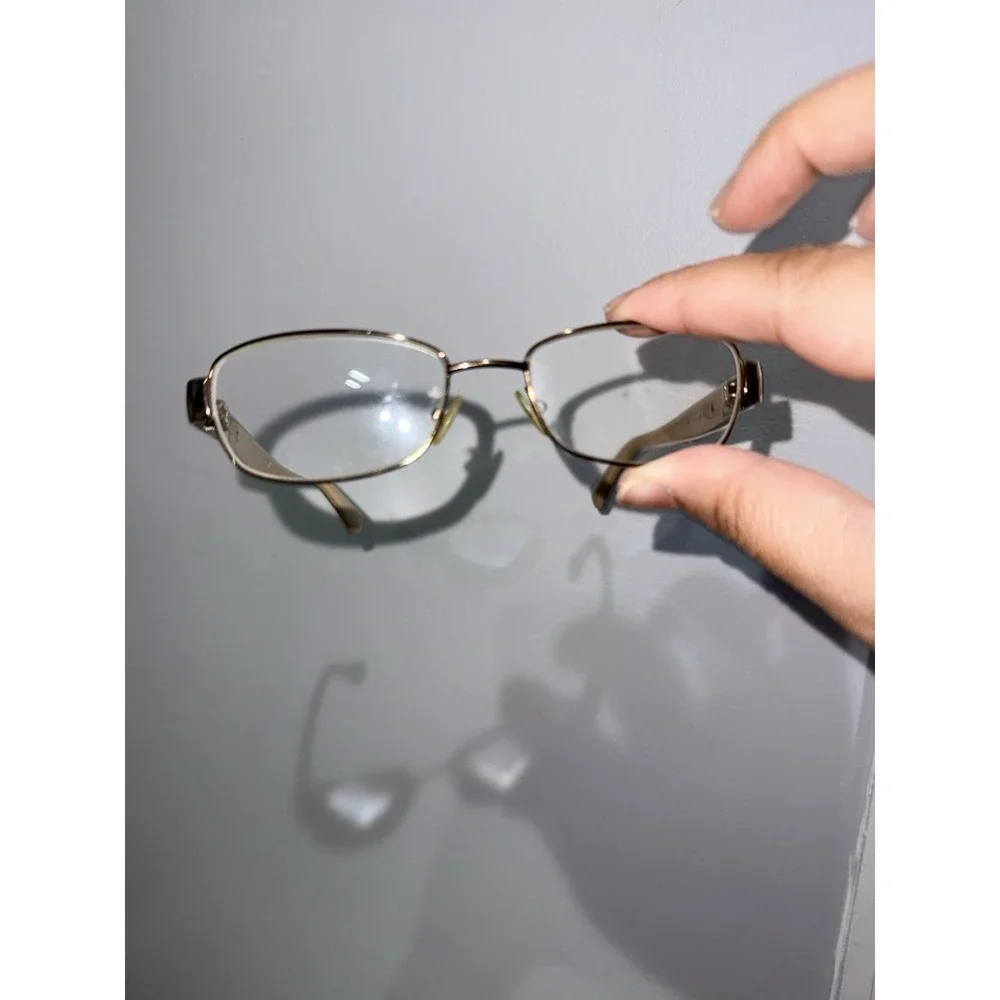 Jimmy Choo Eyeglasses 46 SYH Gold Rhinestones Rectangular Frame Italy 52[]17 130